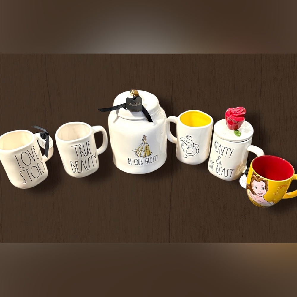 6pc. Beauty and the Beast Cookie Jar and Mug Set - Picture 2 of 5